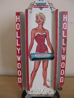 Ancien Tourniquet Distributeur Tablettes Chewing Gum Hollywood Pin Up Brenot