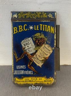 Ancien carnet publicitaire tôle litho LE TITAN 1914 n plaque émaillée kub Menier