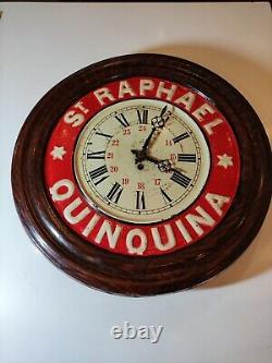 Ancien horloge publicitaire tole émaillée Apéritif St Raphael Quinquina Pendule