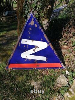 Ancien panneau de signalisation émaillé 1920 /1930, email Japy, Plaque émaillée