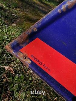 Ancien panneau de signalisation émaillé 1920 /1930, email Japy, Plaque émaillée