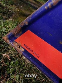 Ancien panneau de signalisation émaillé 1920 /1930, email Japy, Plaque émaillée