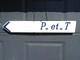 Ancien panneau routier PTT POSTE plaque émaillée french POST enamel road sign