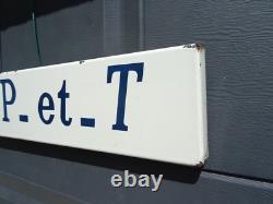 Ancien panneau routier PTT POSTE plaque émaillée french POST enamel road sign