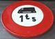 Ancien panneau signalisation Camion 1t5 Plaque émaillée 50cm Vintage Auto 1950's