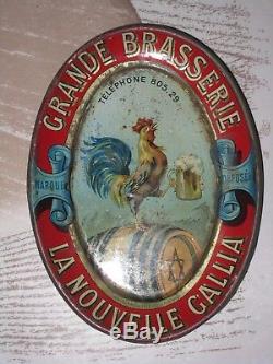 Ancienne Coupelle En Tole Litho Brasserie La Nouvelle Gallia Paris