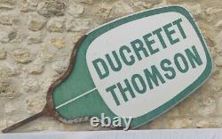 Ancienne Enseigne Ducretet Thomson double face 126cm x 56cm