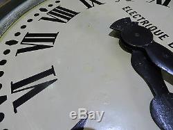 Ancienne Grande Horloge Brillié Pendule 67 cm / meuble métier gare usine indus