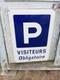 Ancienne Grande Plaque Emaillee Parking Visiteurs Obligatoire