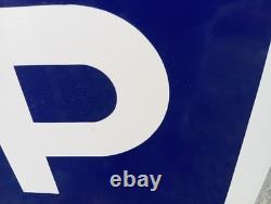 Ancienne Grande Plaque Emaillee Parking Visiteurs Obligatoire