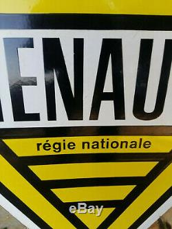 Ancienne Grande plaque émaillée losange RENAULT Régie Nationale 78x115cm EAS