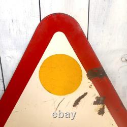 Ancienne Plaque Émaille Signalisation Travaux Chantier Vitracier Neuhaus H77cm