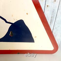 Ancienne Plaque Émaille Signalisation Travaux Chantier Vitracier Neuhaus H77cm