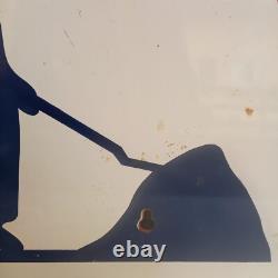 Ancienne Plaque Émaille Signalisation Travaux Chantier Vitracier Neuhaus H77cm