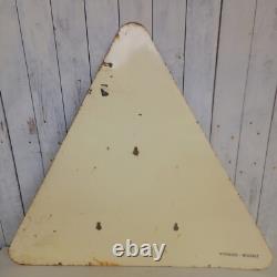 Ancienne Plaque Émaille Signalisation Travaux Chantier Vitracier Neuhaus H77cm