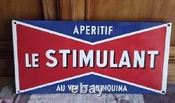 Ancienne Plaque Émaillée Apéritif Le Stimulant 1930
