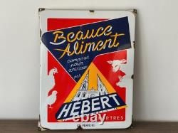 Ancienne Plaque Emaillee Beauce Aliment Hebert Chartres Emaillerie Strasbourg