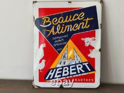 Ancienne Plaque Emaillee Beauce Aliment Hebert Chartres Emaillerie Strasbourg
