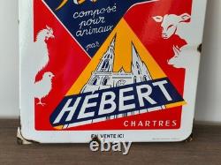 Ancienne Plaque Emaillee Beauce Aliment Hebert Chartres Emaillerie Strasbourg