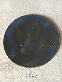 Ancienne Plaque Emaillée Bombée 39 cm Defense De Fumer Industrial Enamel Sign