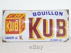 Ancienne Plaque Emaillée Bombée BOUILLON KUB Exiger le K