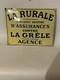 Ancienne Plaque &Eacute;maill&eacute;e Bomb&eacute;e D'agence La Rurale Assurance Sign&eacute;e Edmond Jean