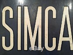 Ancienne Plaque Émaillée Bombée Simca