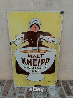 Ancienne Plaque Emaillee Café Malt Kneipp 1920