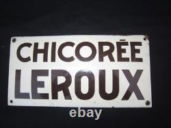 Ancienne Plaque Emaillee Chicoree Leroux