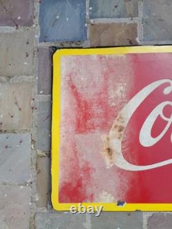 Ancienne Plaque Émaillée Coca Cola