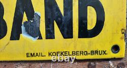 Ancienne Plaque Emaillée DUNLOP Pneu Velo Band Email Koekelberg-brux 60x30cm