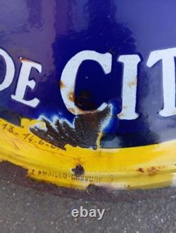 Ancienne Plaque Émaillée Directionnelle Châteauroux RALENTIR