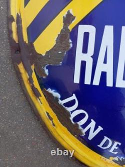 Ancienne Plaque Émaillée Directionnelle Châteauroux RALENTIR