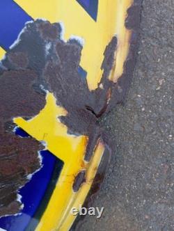 Ancienne Plaque Émaillée Directionnelle Châteauroux RALENTIR