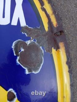 Ancienne Plaque Émaillée Directionnelle Châteauroux RALENTIR