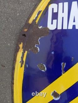 Ancienne Plaque Émaillée Directionnelle Châteauroux RALENTIR