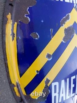 Ancienne Plaque Émaillée Directionnelle Châteauroux RALENTIR