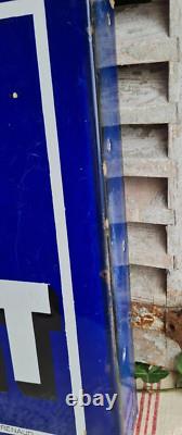 Ancienne Plaque Emaillee Double Face Equerre Cafe Gilbert