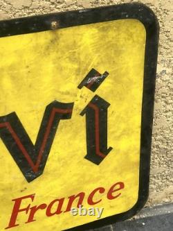 Ancienne Plaque Émaillée Double Face KIRAVI Séduisant Vin De France