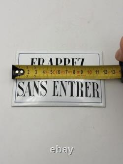 Ancienne Plaque Émaillée Frappez Sans Entrer