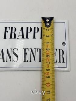 Ancienne Plaque Émaillée Frappez Sans Entrer