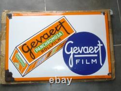 Ancienne Plaque Emaillee Gevaert Film Panchromosa