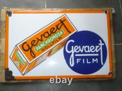 Ancienne Plaque Emaillee Gevaert Film Panchromosa