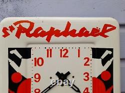 Ancienne Plaque Émaillée Horloge St Raphaël 1950's