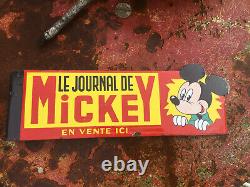 Ancienne Plaque Émaillée Journal De Mickey Presse Édition 1950 EAS