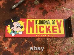 Ancienne Plaque Émaillée Journal De Mickey Presse Édition 1950 EAS