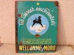 Ancienne Plaque Emaillée Les Laines Enchantées