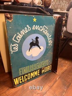 Ancienne Plaque Emaillée Les Laines Enchantées