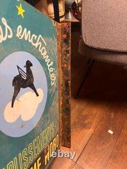 Ancienne Plaque Emaillée Les Laines Enchantées