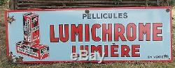 Ancienne Plaque Emaillee Lumichrome Lumiere Pellicules